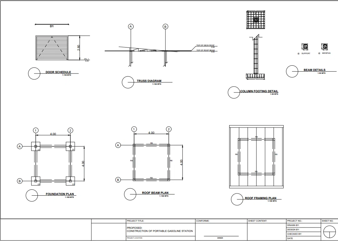 Proposed Construction of Portable Gasoline Station